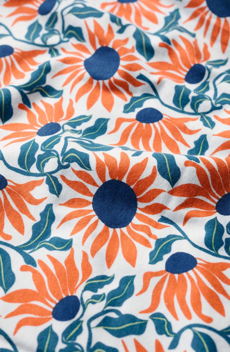 Seasalt Cornwall Poisson Print Organic Cotton Shirt, Alternate, color, Bold Sunflower Chalk