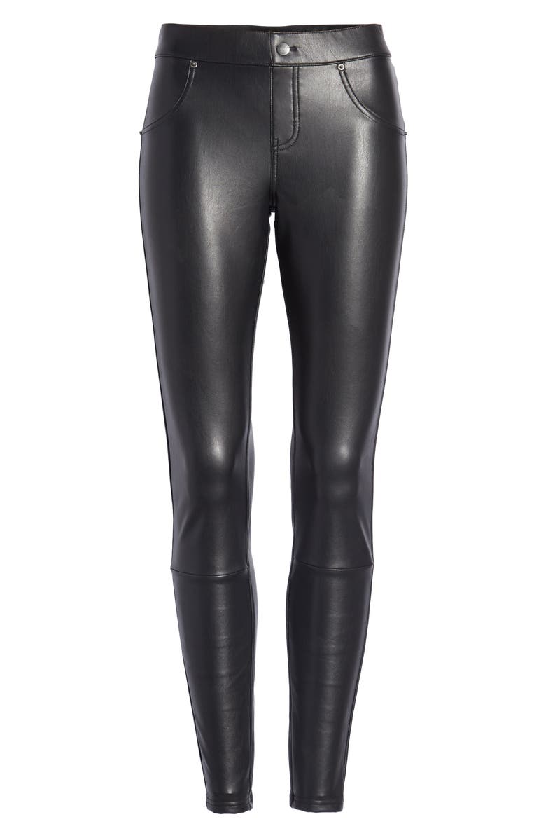 Hue Faux Leather Leggings, Alternate, color, Black