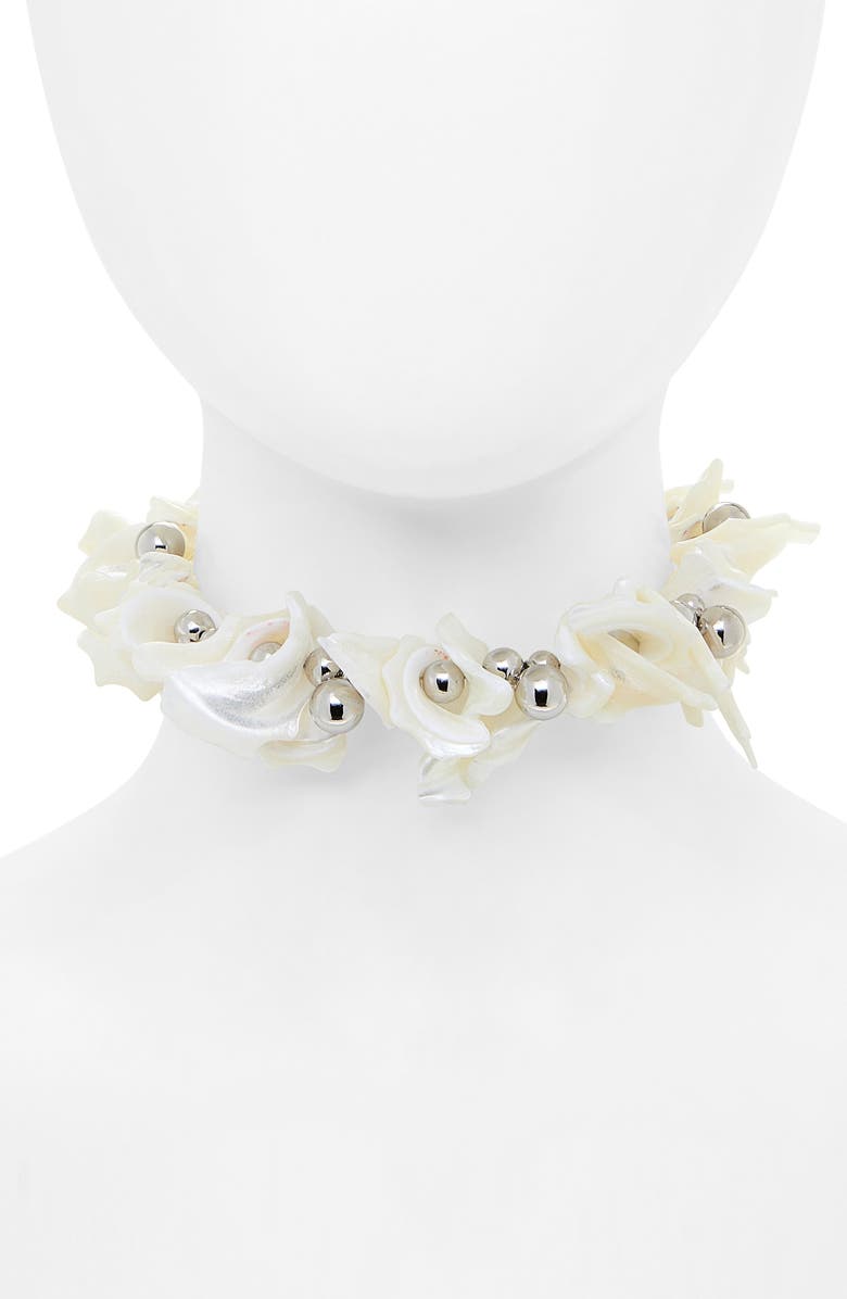 Justine Clenquet Paula Seashell Choker Necklace, Alternate, color, Palladium