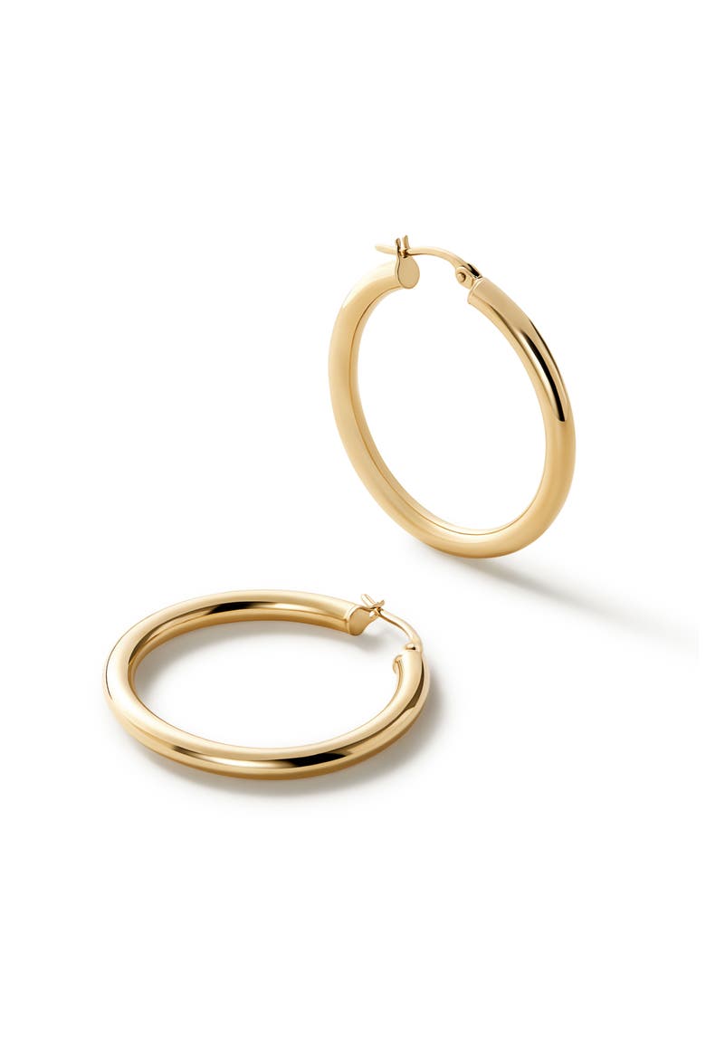 Chunky Gold Hoop Earrings - Gold Classic Hoops Large, Main, color, Gold