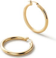 Ana Luisa Chunky Gold Hoop Earrings - Gold Classic Hoops Large
