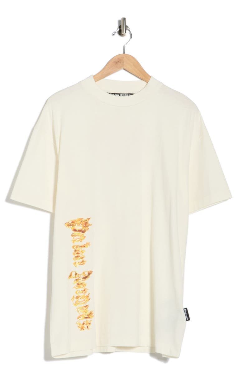 Palm Angels Flame Logo Graphic T-Shirt, Main, color, White