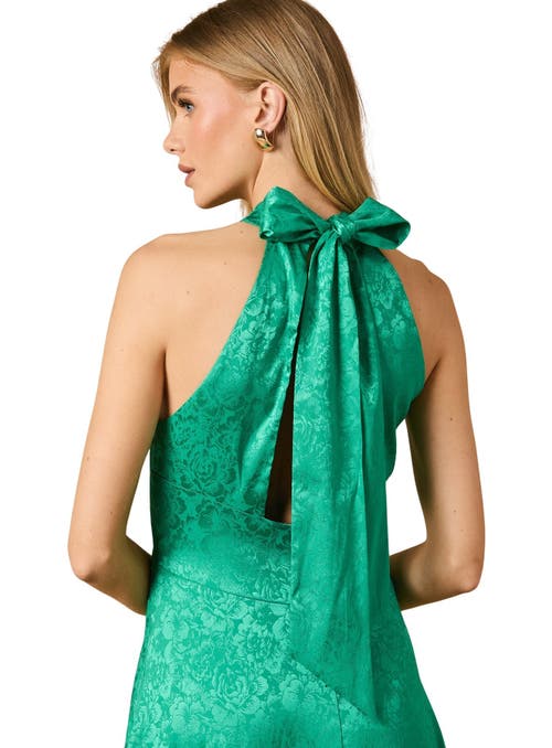 Oasis Bias Halterneck Midi Dress In Green