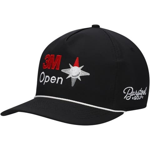 Men's Barstool Golf Black 3M Open Rope Snapback Hat