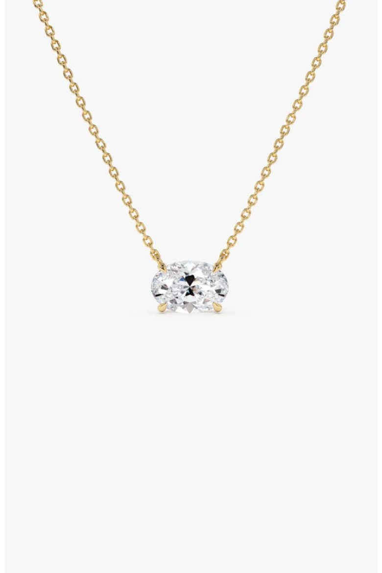 Elena Moissanite Solitaire Vermeil Necklace, Alternate, color, Gold