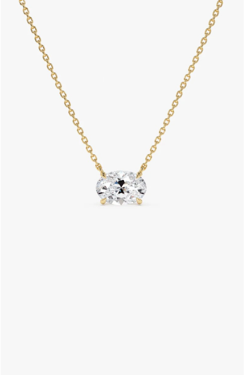 DLORIA Elena Moissanite Solitaire Vermeil Necklace, Alternate, color, Gold