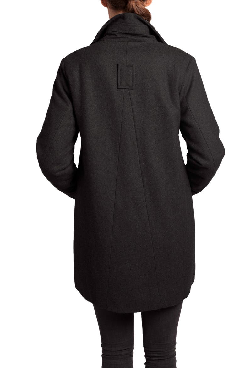 A-Line Convertible 3-in-1 Maternity Swing Coat, Alternate, color, BLACK
