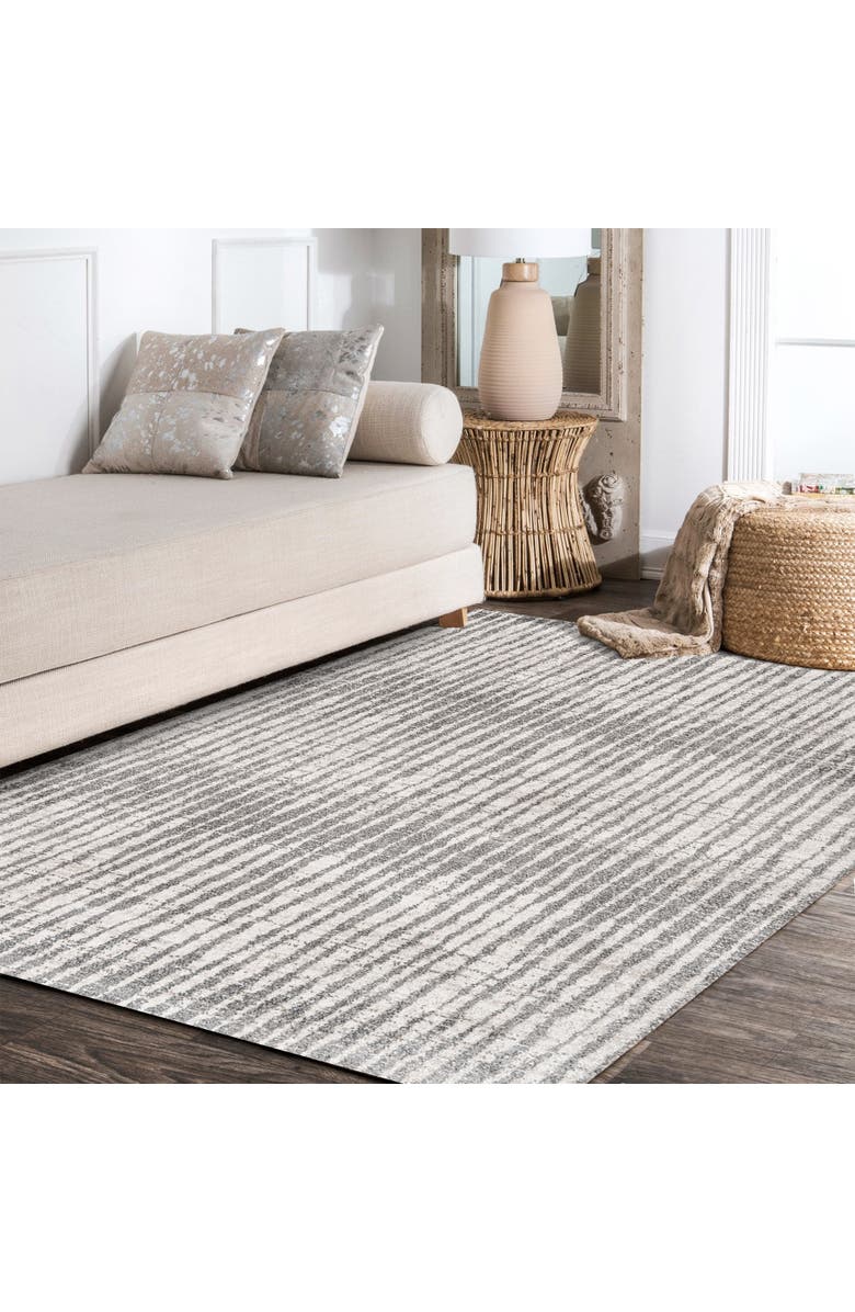 JONATHAN Y Skoura Modern Bold Stripe Area Rug, Alternate, color, Beige/Dark Gray