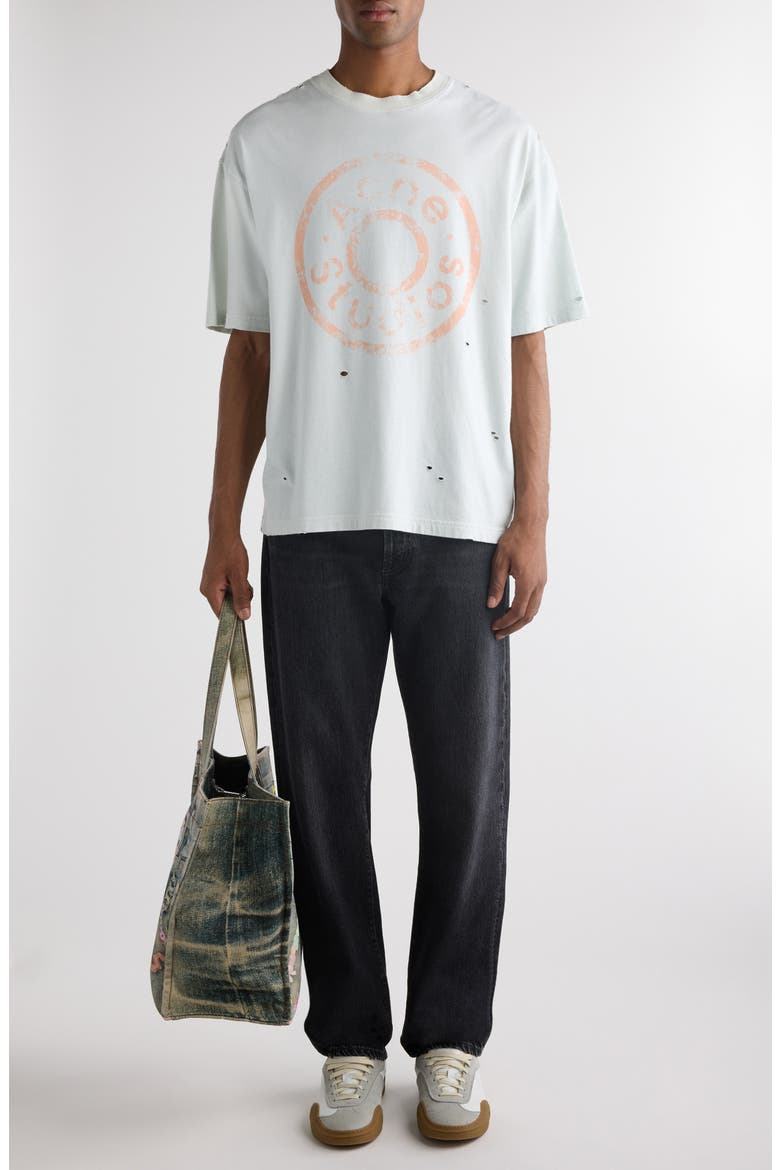 Oversize Ripped Logo Graphic T-Shirt, Alternate, color, ICE BLUE