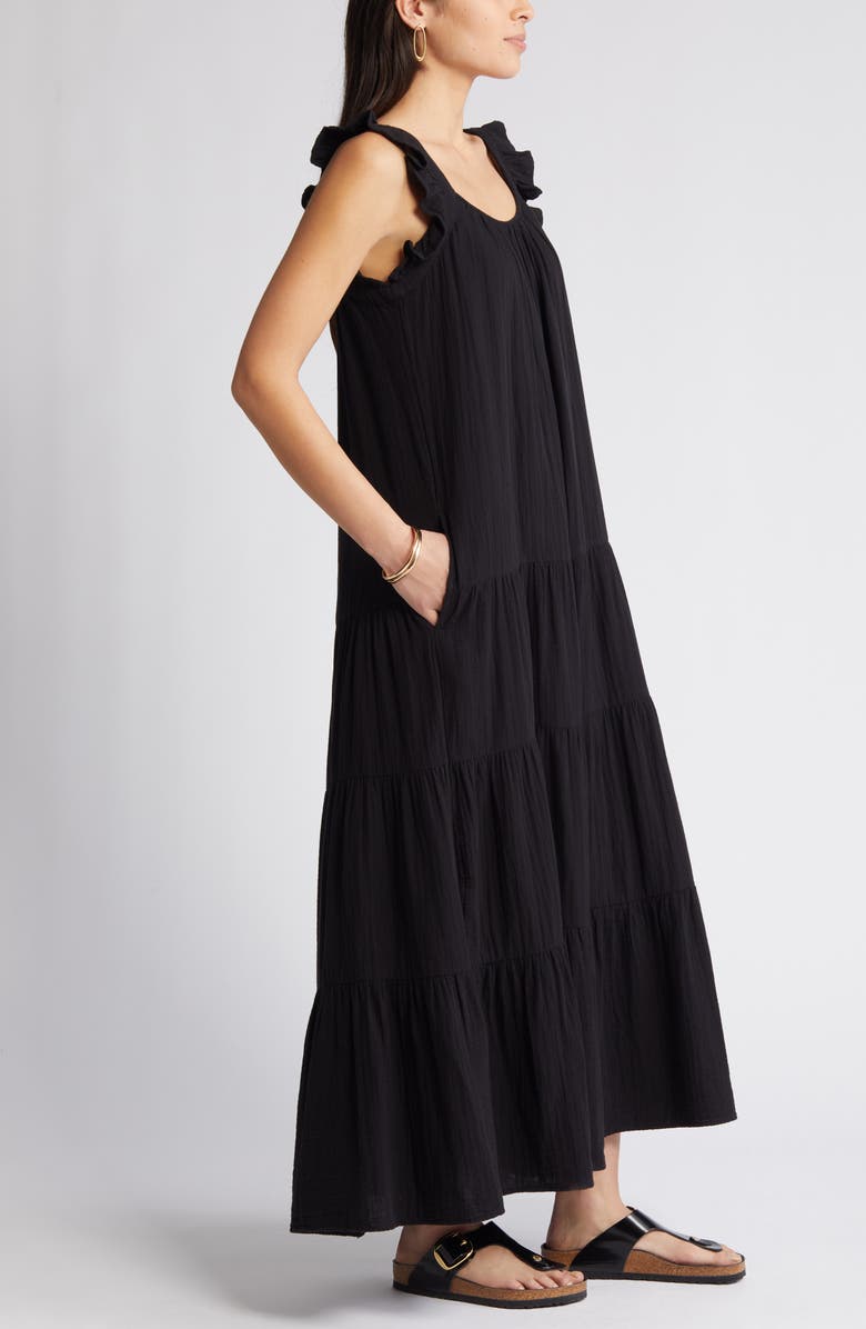 Ruffle Tiered Cotton Maxi Dress