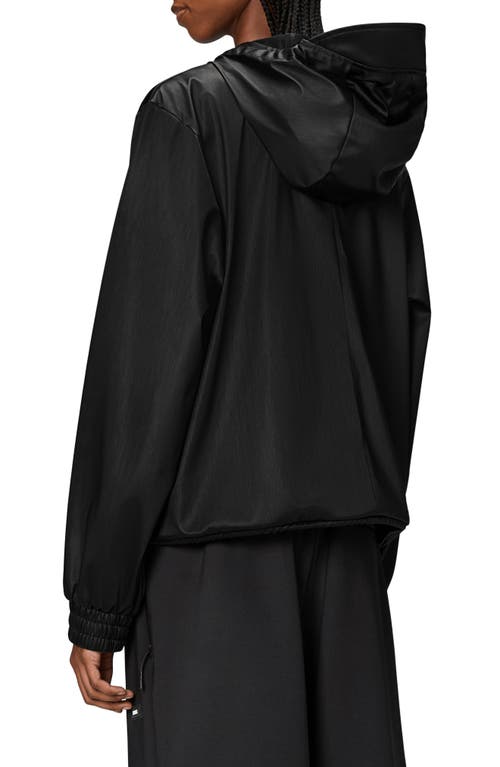 Rains Waterproof Hooded Rain Jacket In Black Grain