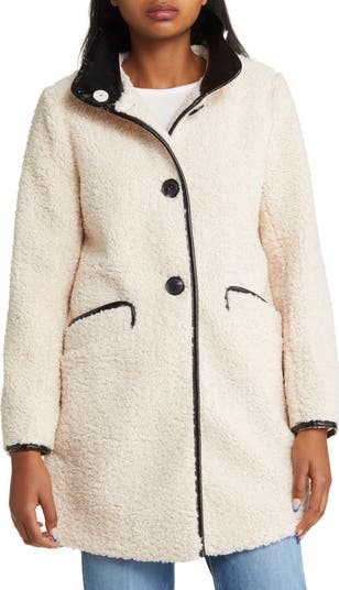 Online New lucky brand ivory faux shearling teddy coat size small