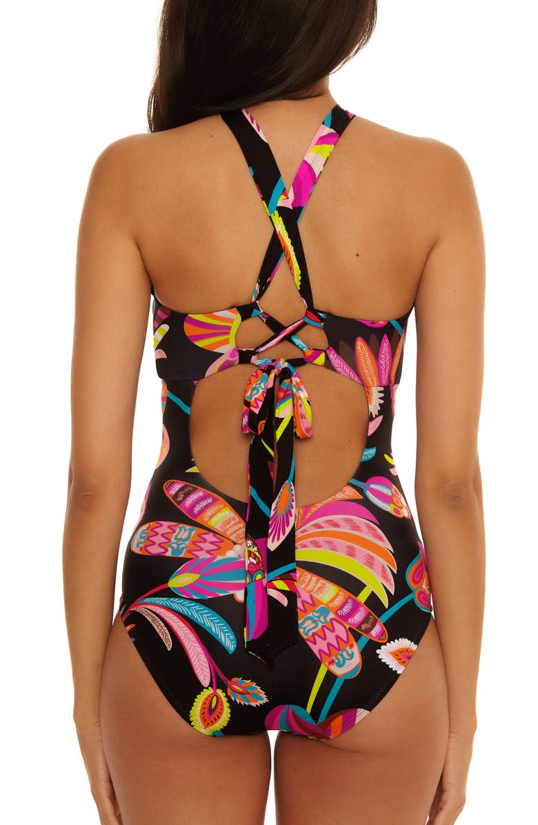 Trina Turk Halter One-Piece Swimsuit, Alternate, color, Luminary