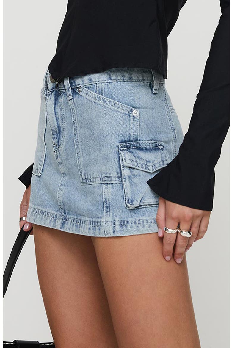 Pacific Coast Mid Rise Denim Cargo Skirt, Alternate, color, LIGHT WASH