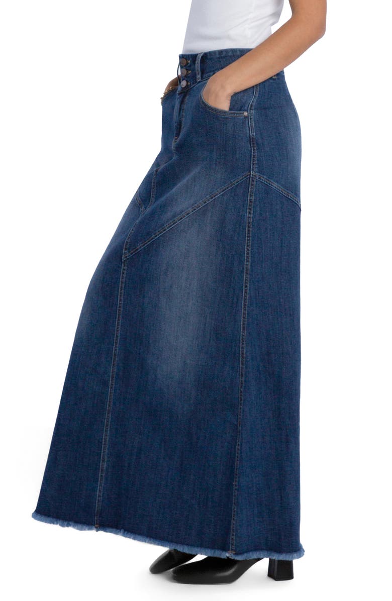 Wash Lab Denim Pieced Denim Maxi Skirt, Alternate, color, Retro Blue