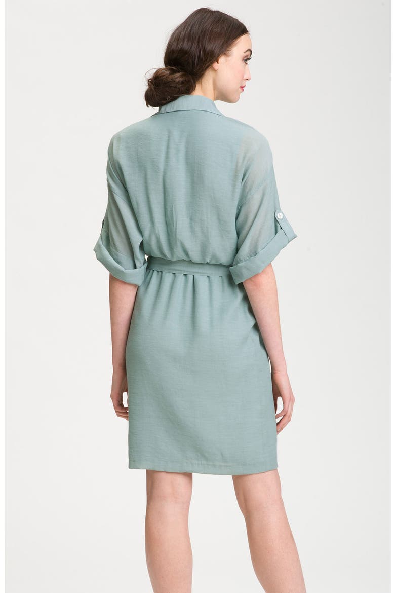 Cowl Neck Gauze Shirt Dress, Alternate, color, AQUA