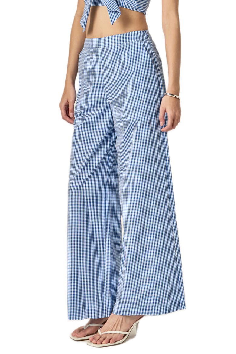 Check Wide Leg Pants, Alternate, color, BLUE
