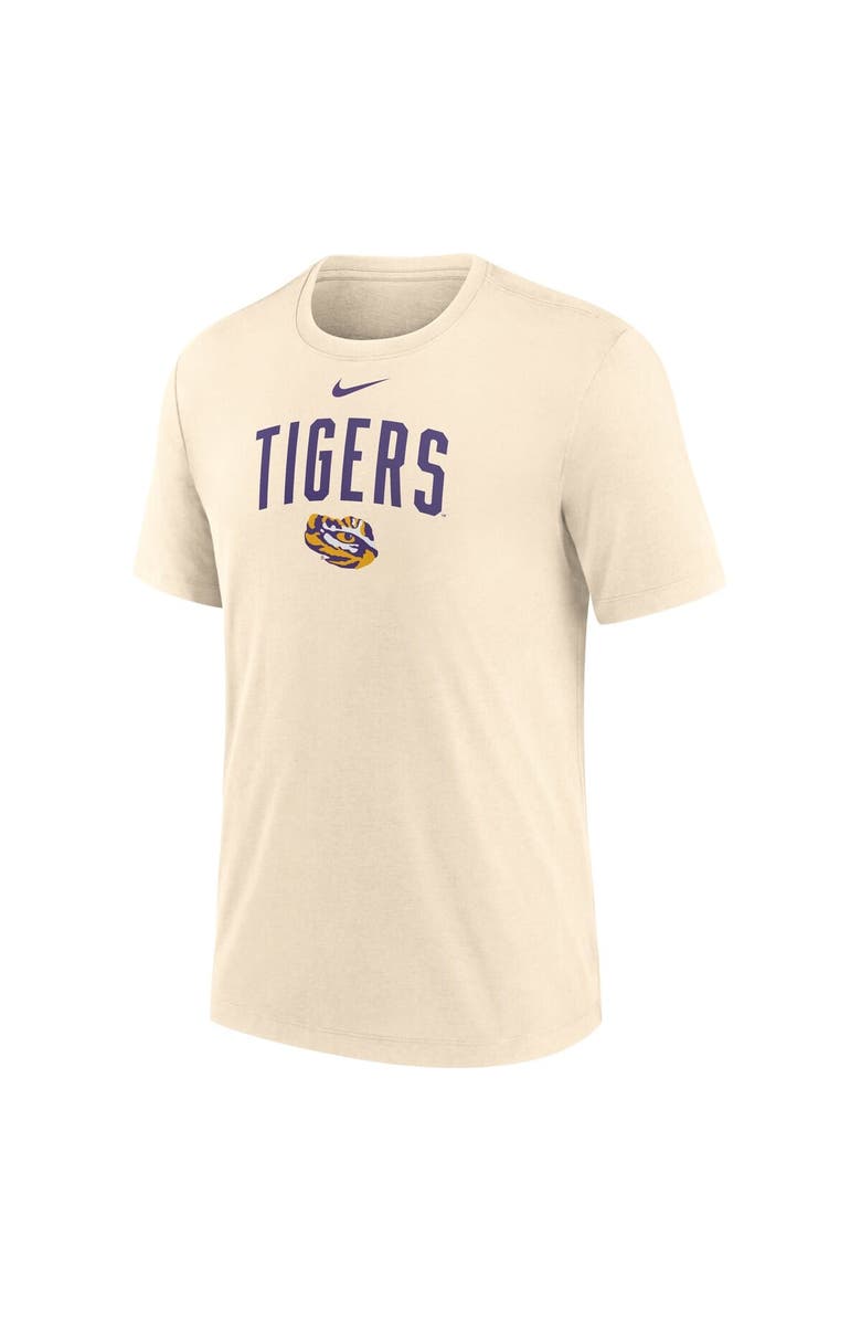 Nike Men's Nike Natural LSU Tigers Arch Logo Triblend T-Shirt, Alternate, color, 