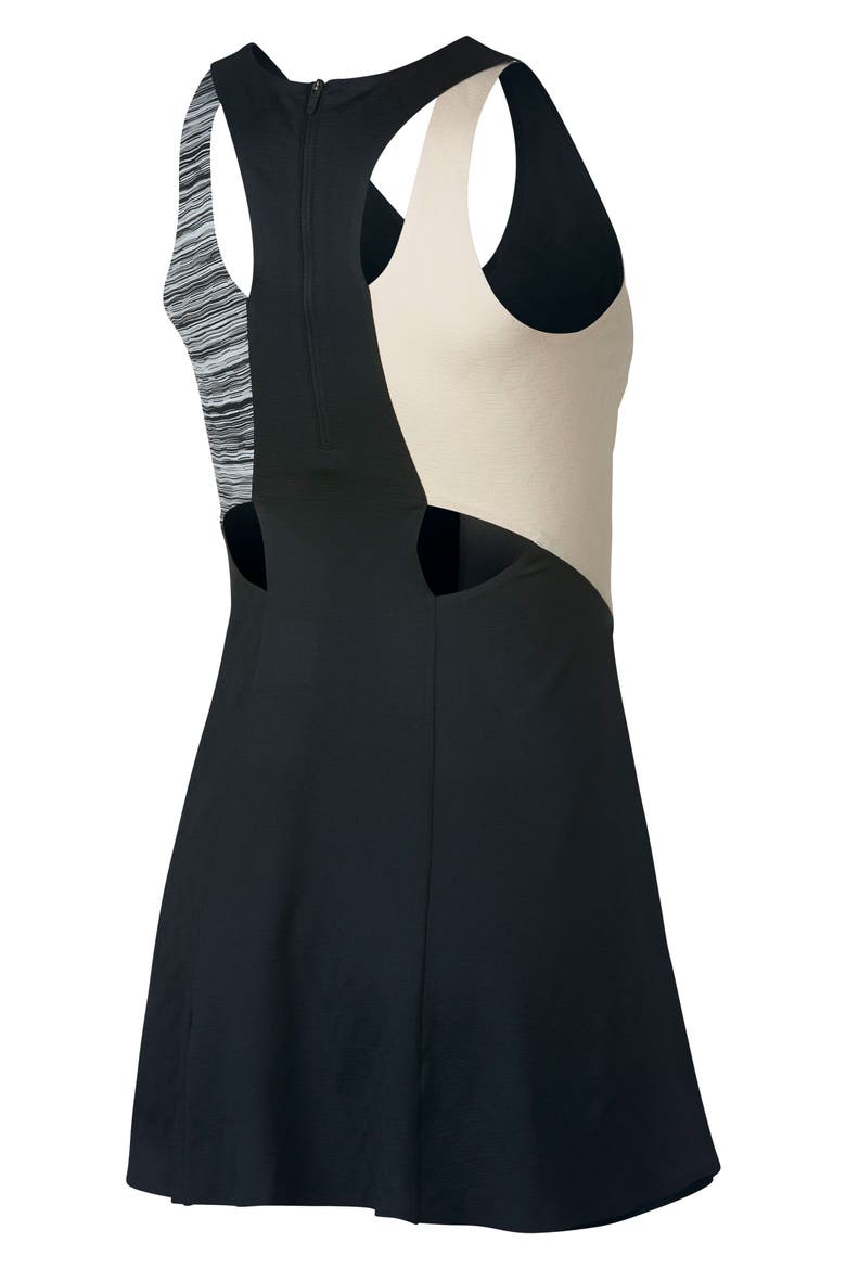 Maria Dry Tennis Dress, Alternate, color, BLACK/ WOLF GREY/ GUAVA ICE