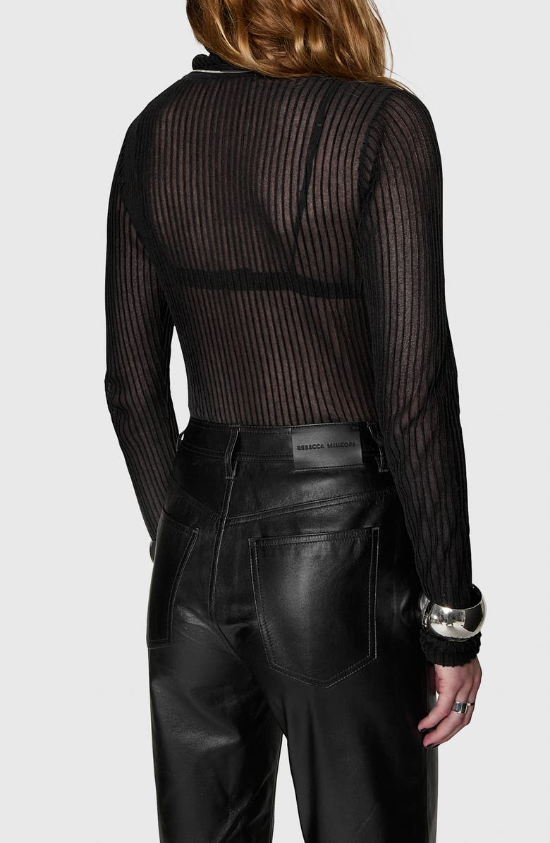 Rebecca Minkoff Sheer Ottoman Rib Turtleneck Sweater, Alternate, color, 