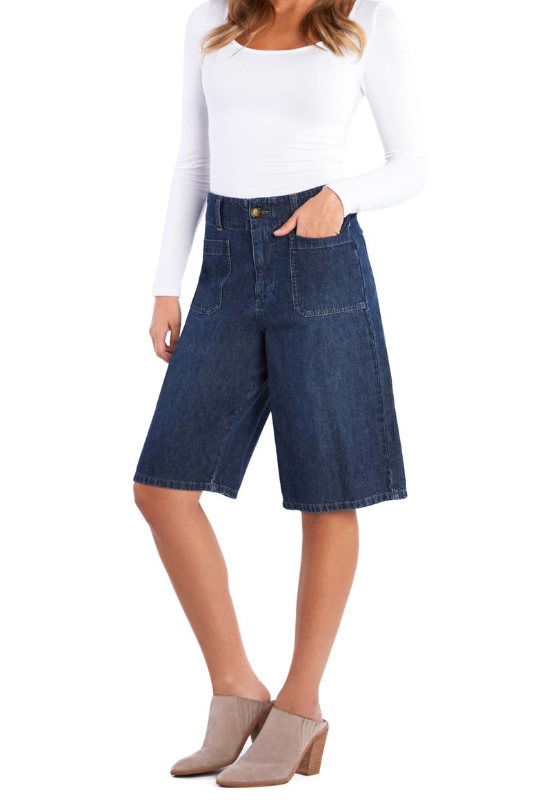 Effortless Denim Shorts, Alternate, color, BLUE SEA