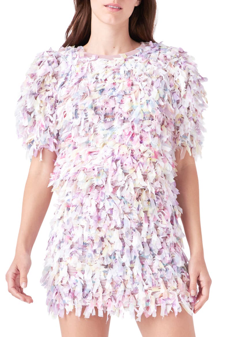 Puff Sleeve Textured Ribbon Top, Main, color, MAUVE