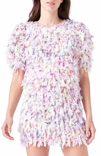 Puff Sleeve Textured Ribbon Top