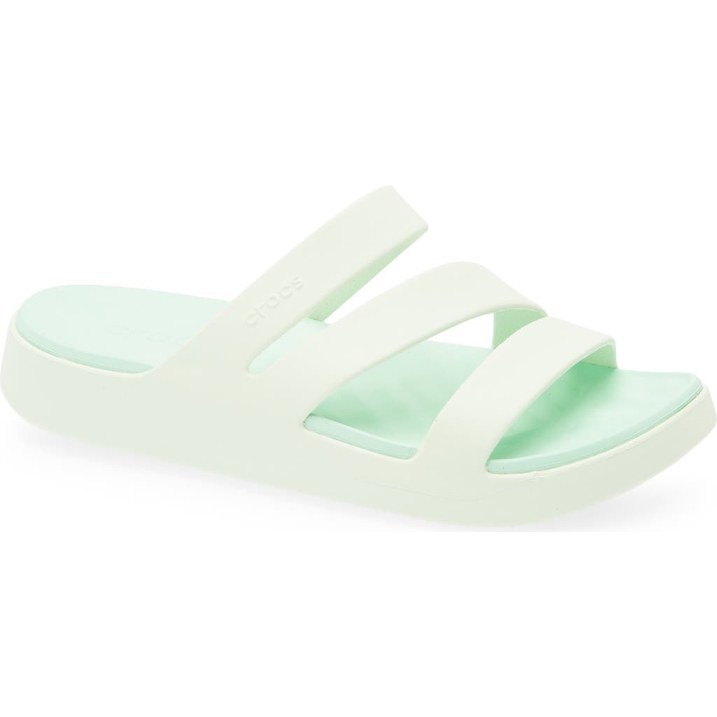 Crocs Getaway Strappy Slide Sandal In Jade Tint