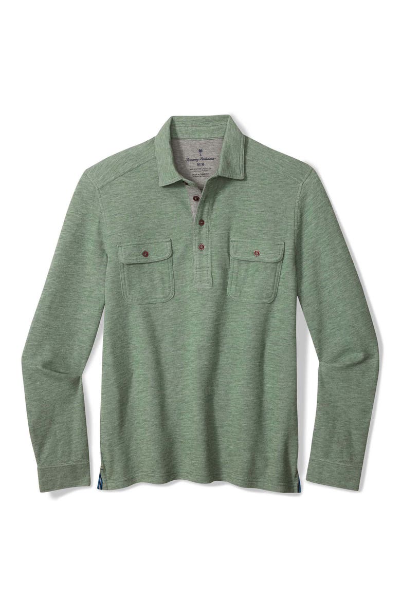 Penn Cove Long Sleeve Polo, Main, color, AGED COPPER HEATHER