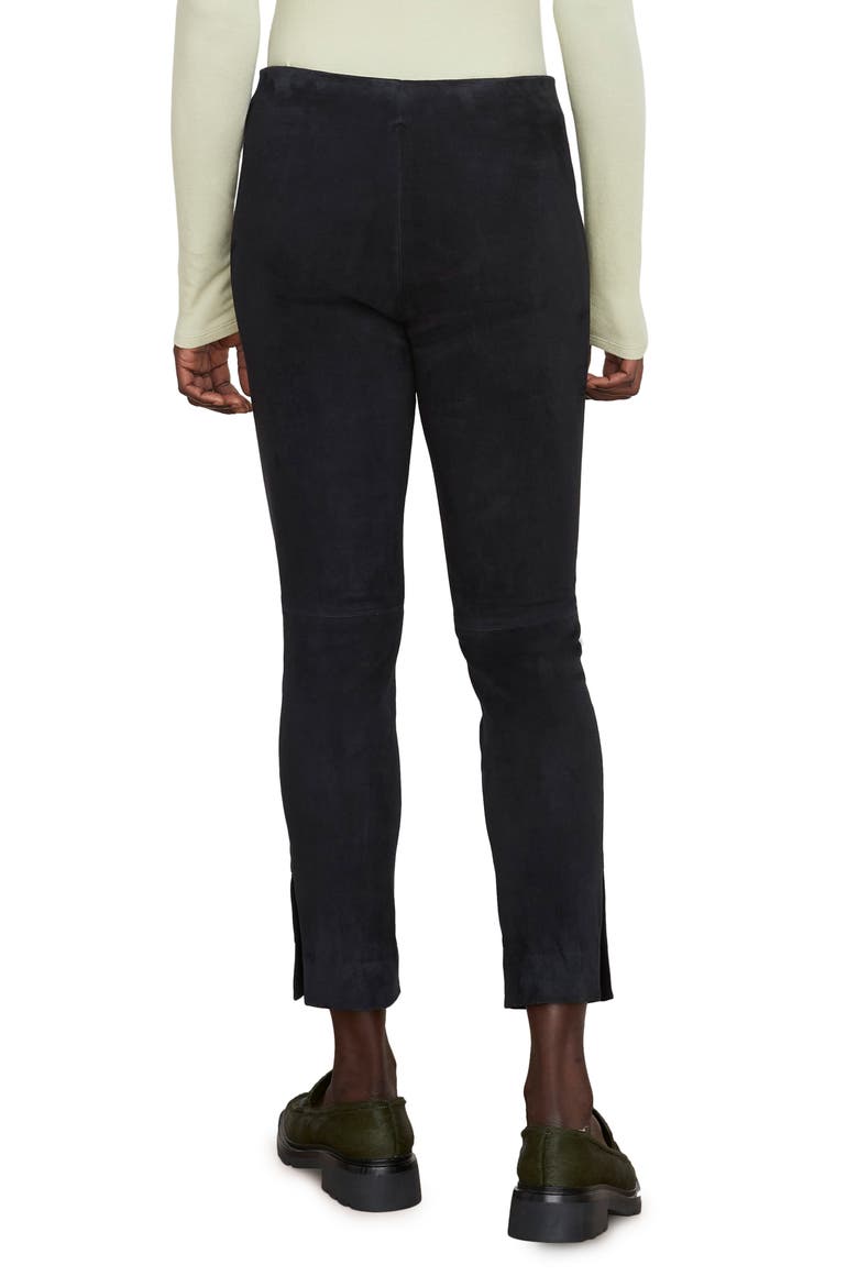 Stretch Suede Split Hem Crop Pants, Alternate, color, COASTAL BLUE