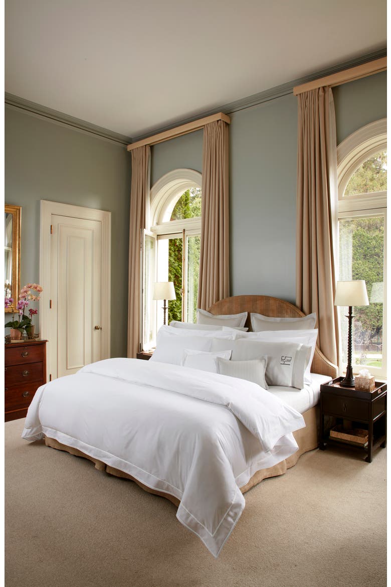 Ansonia Cotton Percale Duvet Cover, Alternate, color, WHITE/ WHITE