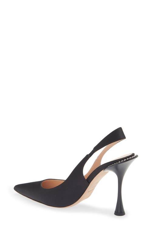 Betzábe Eva Crystal Slingback Pump In Black Satin