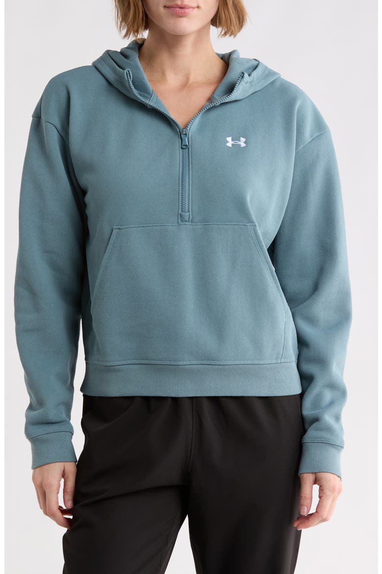 Rival Fleece Textured Half-Zip Pullover Hoodie, Main, color, JASPER BLUE