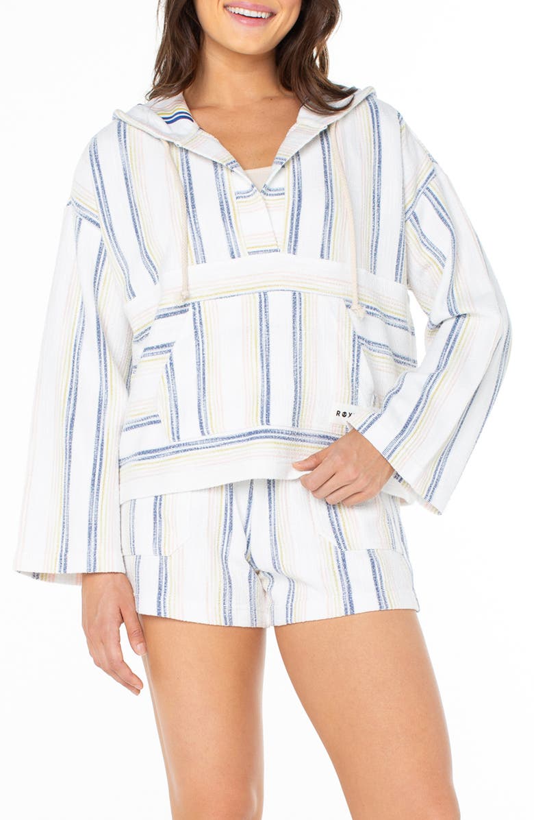 Roxy Salty Wahine Stripe Hoodie, Main, color, 