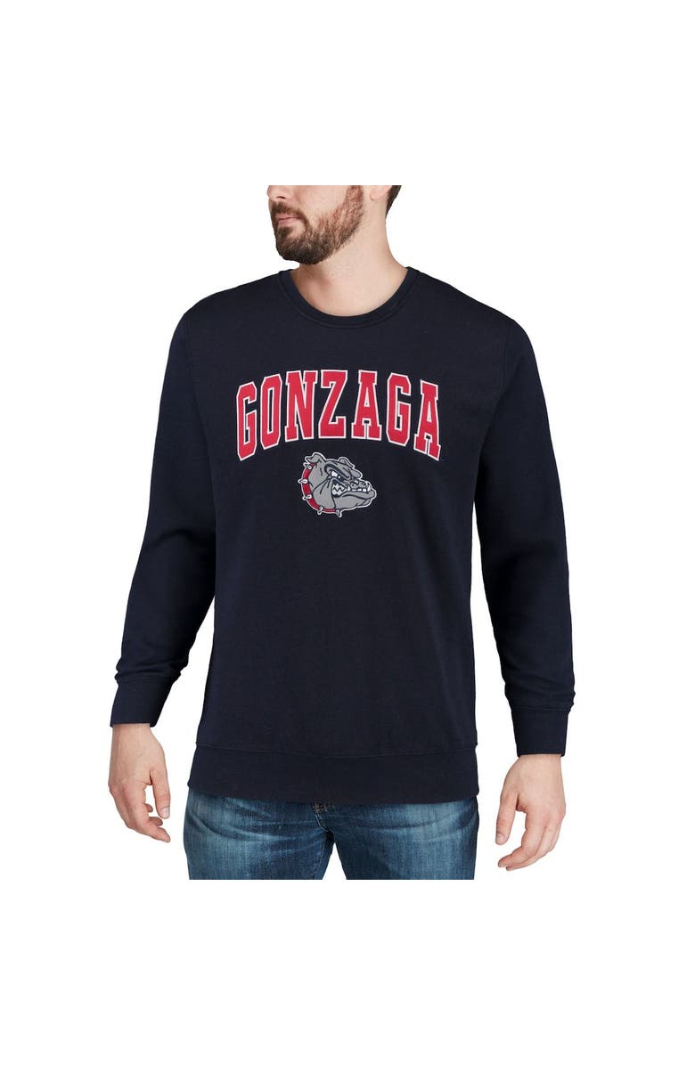 COLOSSEUM Men's Colosseum Navy Gonzaga Bulldogs Arch & Logo Crew Neck Sweatshirt, Alternate, color, Navy