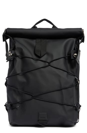 Rains Trail Cord Rolltop Backpack In Black