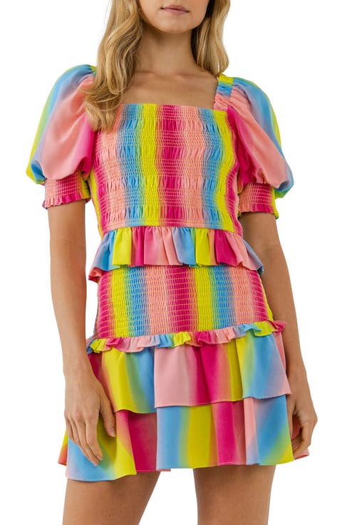 Ombré Stripe Smocked Top