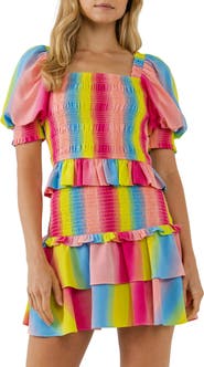 Endless Rose Ombré Stripe Smocked Top