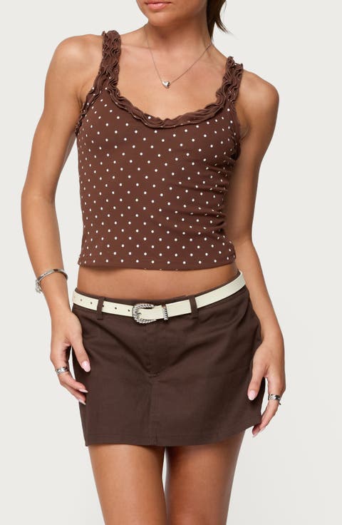 Pippin Ruffle Dot Crop Tank