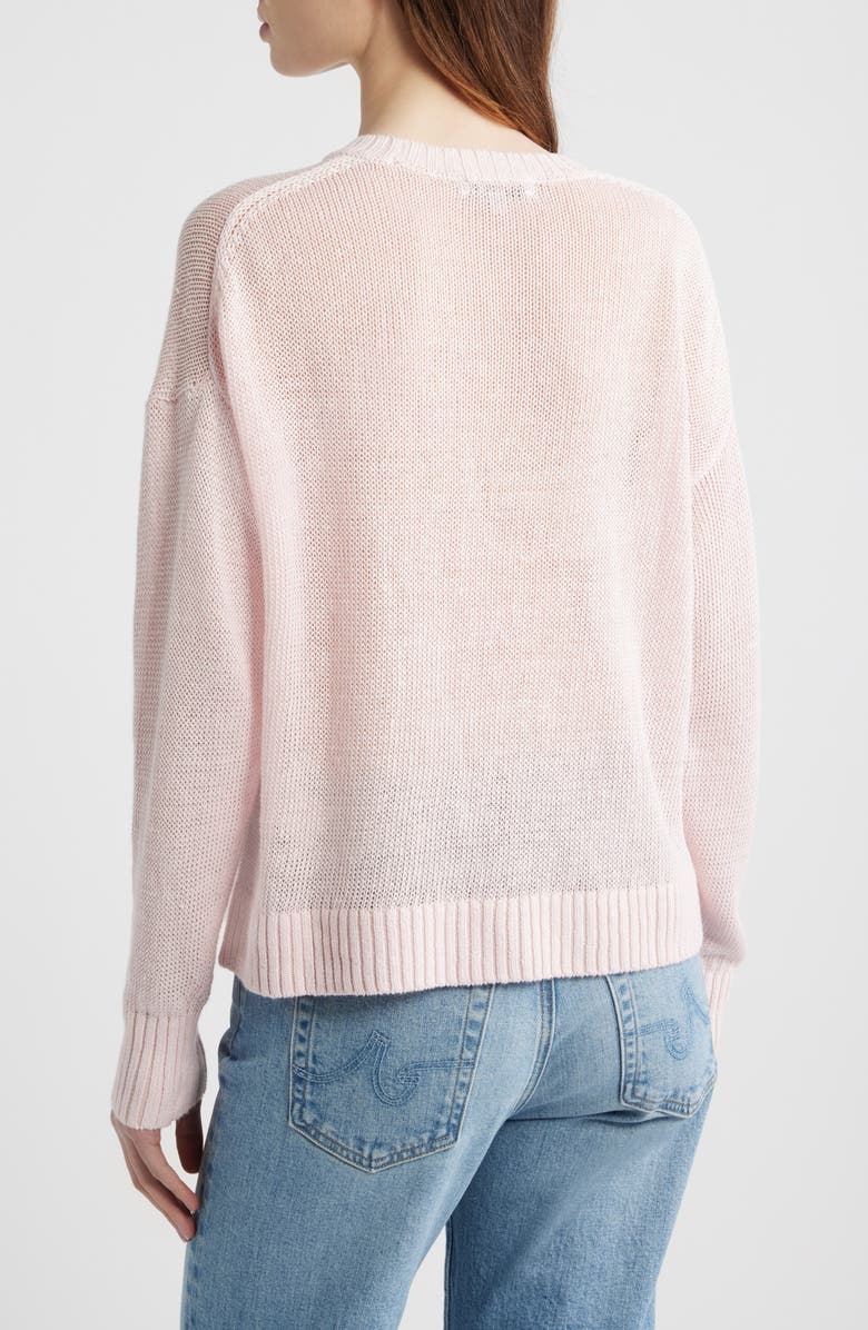 Madewell Linen Drop Shoulder Sweater, Alternate, color, Pink Blush