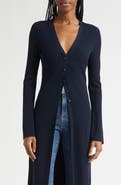 Veronica Beard Tulsi Longline Rib Cardigan