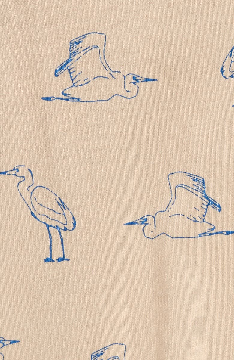 POLISHED PRINTS Egret Print Organic Cotton Pocket Romper, Alternate, color,