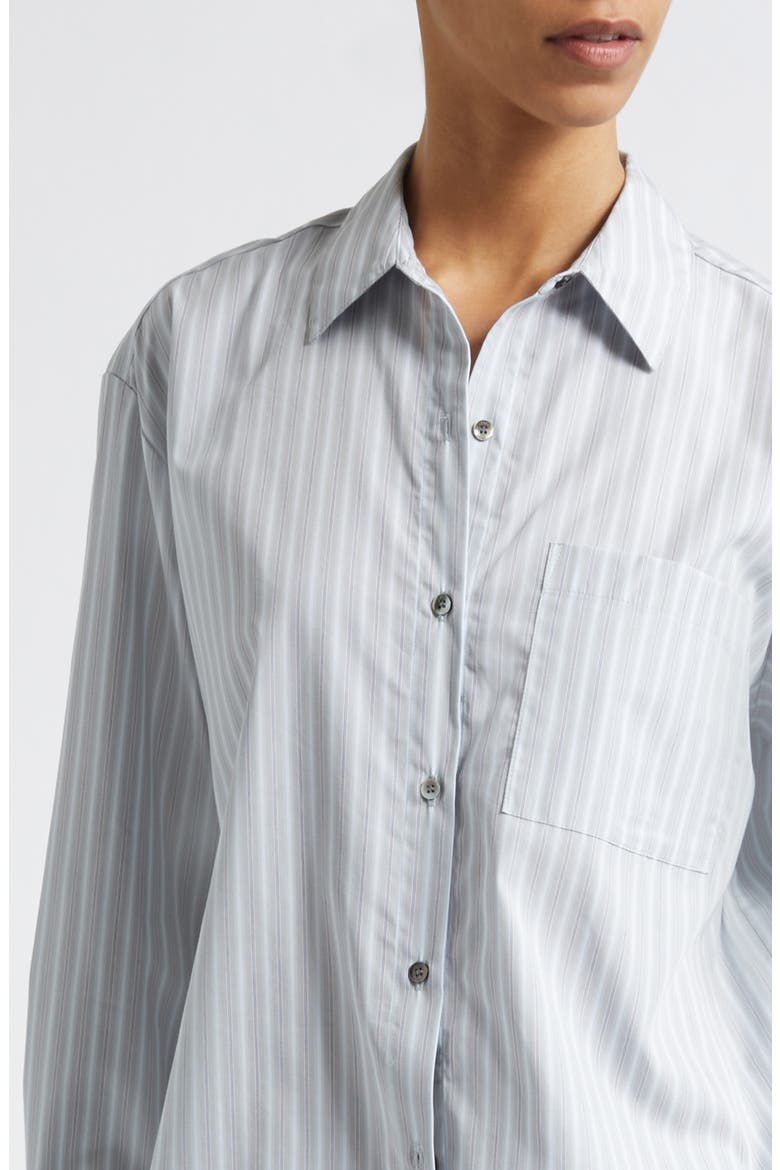 Yoshi Stripe Cotton Button-Up Shirt, Alternate, color, STERLING STRIPE