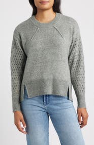 CITY BLUES Open Stitch Sleeve Sweater