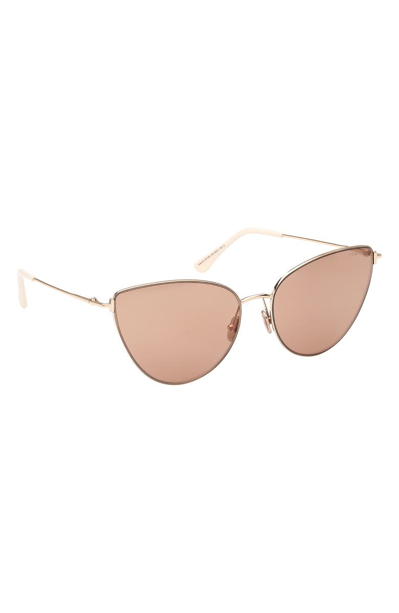 TOM FORD Anais 62mm Cat Eye Sunglasses, Alternate, color, Shiny Pale Gold/ Copper