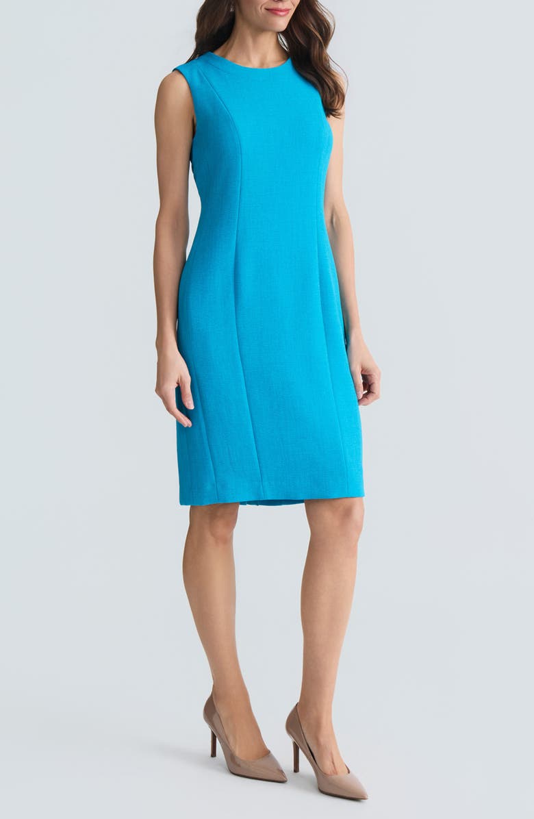 KASPER Pebble Crepe Seamed Sheath Dress, Alternate, color, 