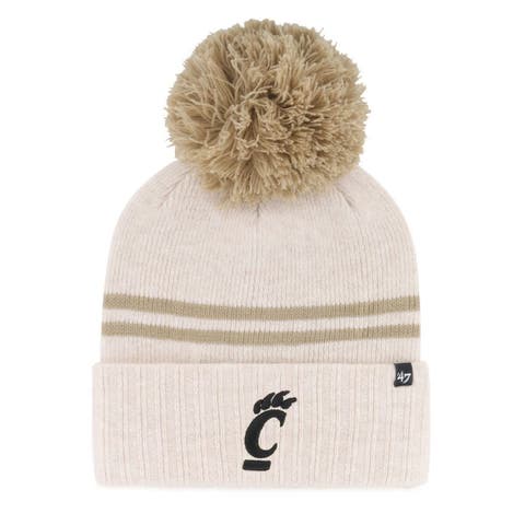 Women's '47  Natural Cincinnati Bearcats Core & Inline Latte Cuffed Knit Hat with Pom