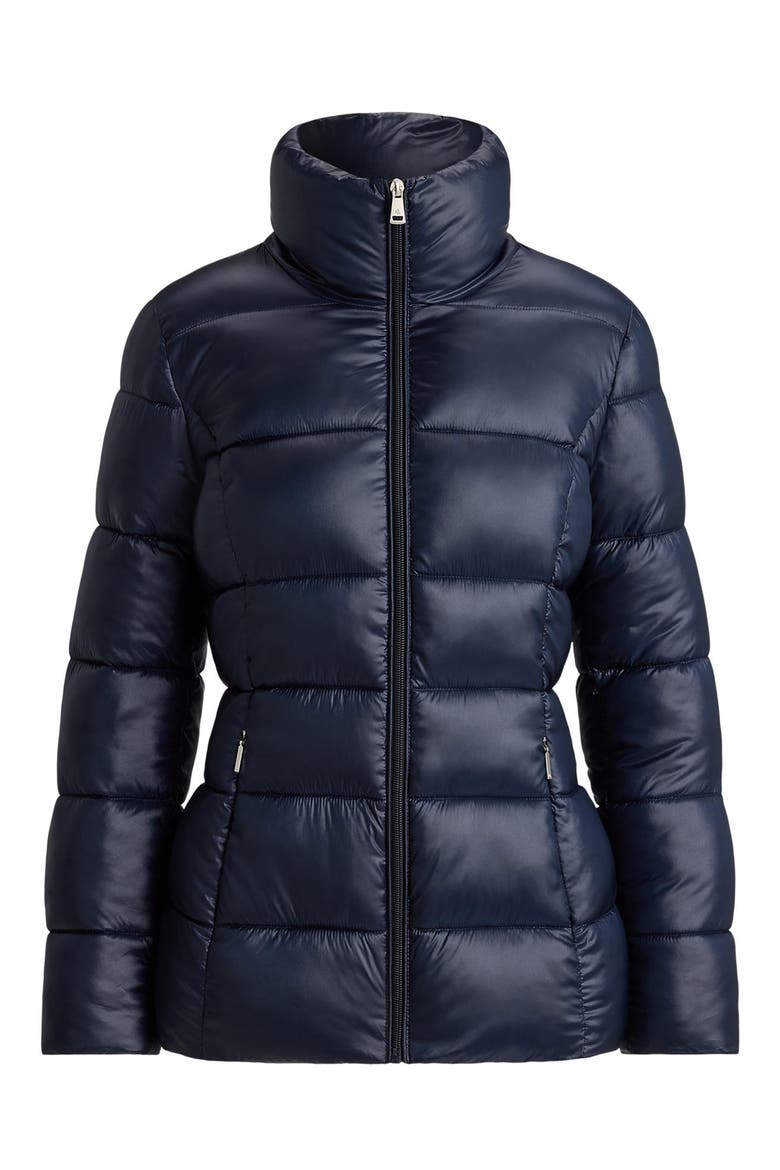 Zip Front Puffer Jacket, Alternate, color, DK NAVY