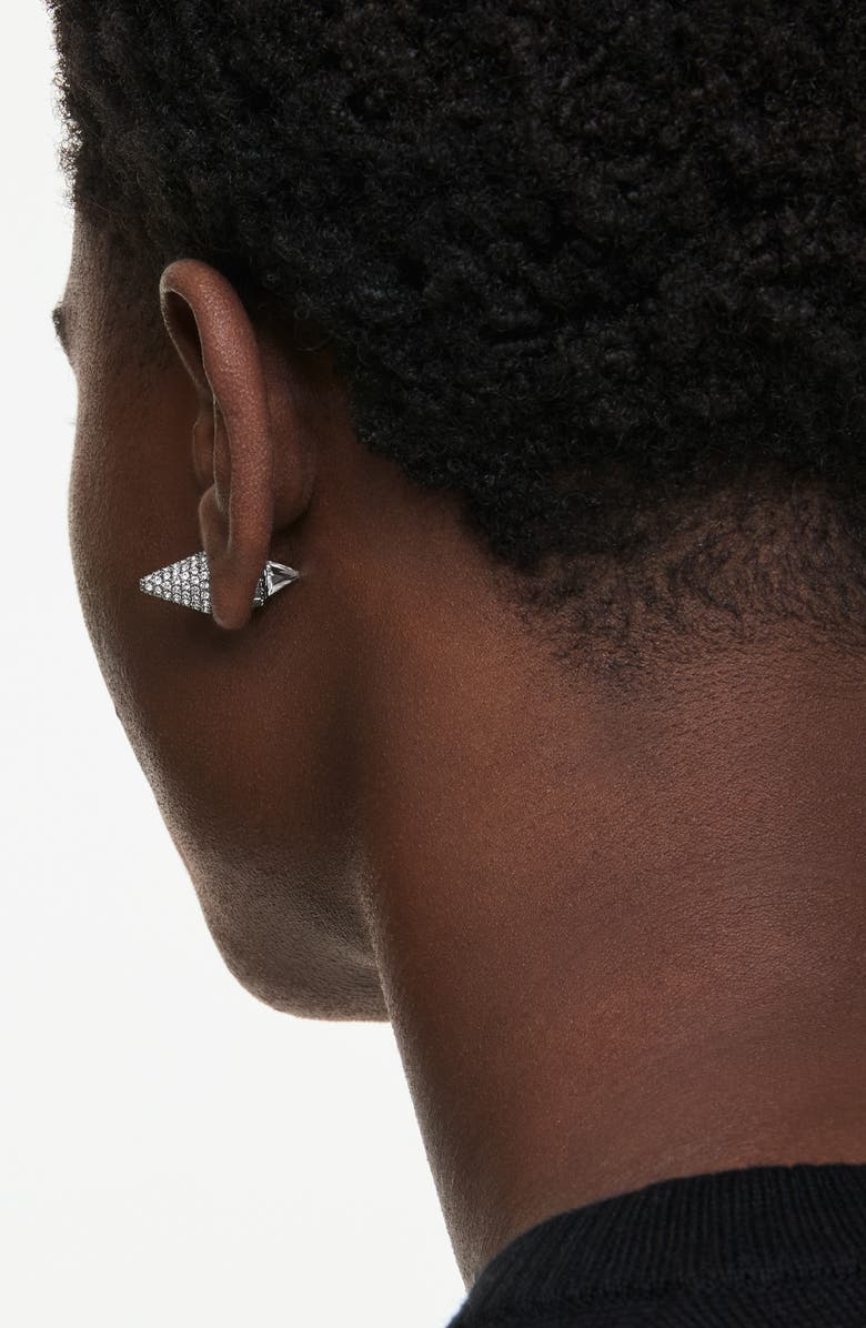 Swarovski Sublima Front/Back Spike Stud Earrings, Alternate, color, Black/ Silver