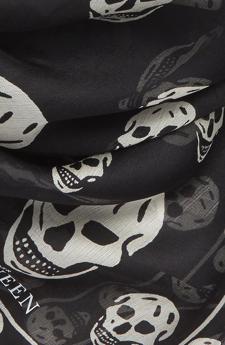 McQueen Alexander McQueen Skull Foulard Silk Scarf, Alternate, color, 